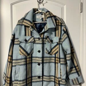 Sebby Blue and Tan Plaid Jacket